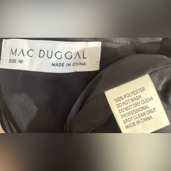 Bishop Sleeve V-neckline Wrap Over Torso Column Dress by Mac Duggal NWT - Picture 7 of 8